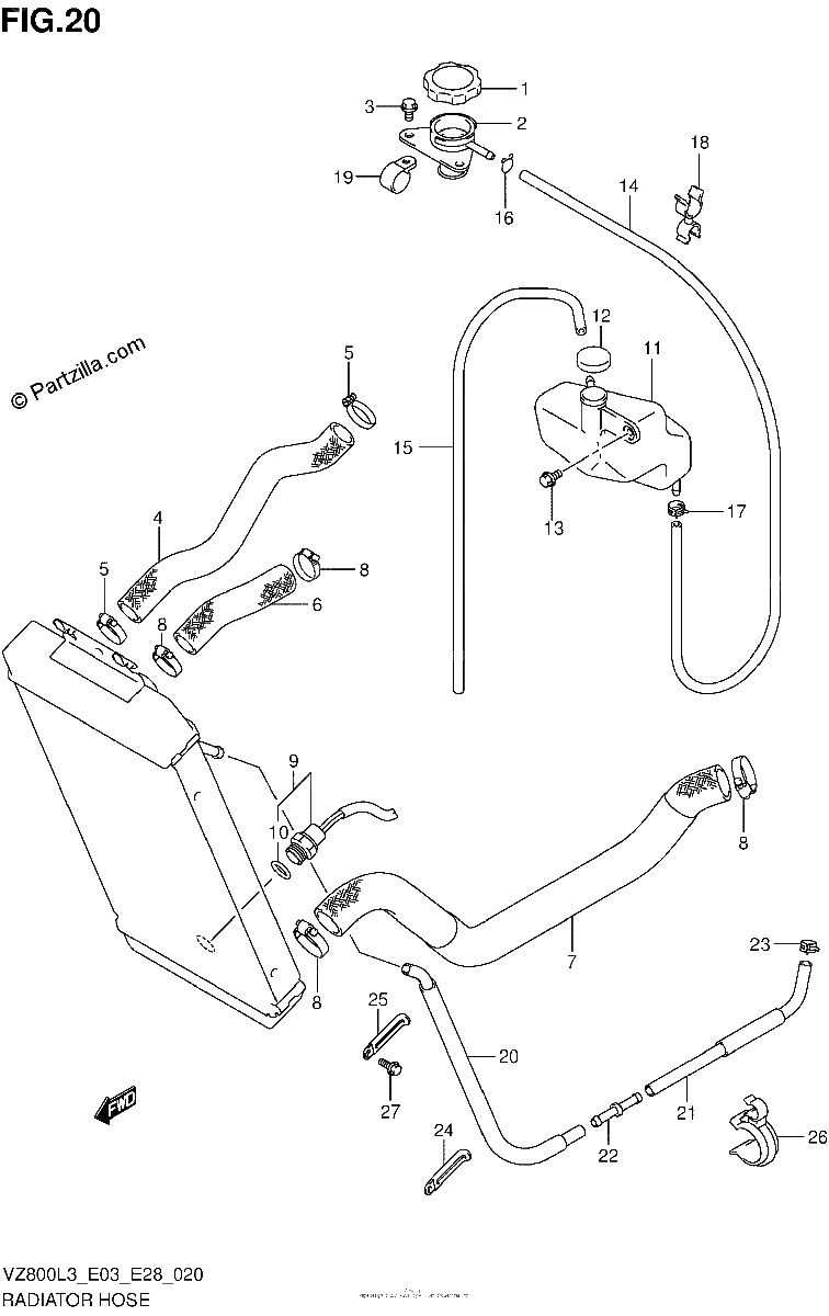 Diagrama de RADIATOR HOSE