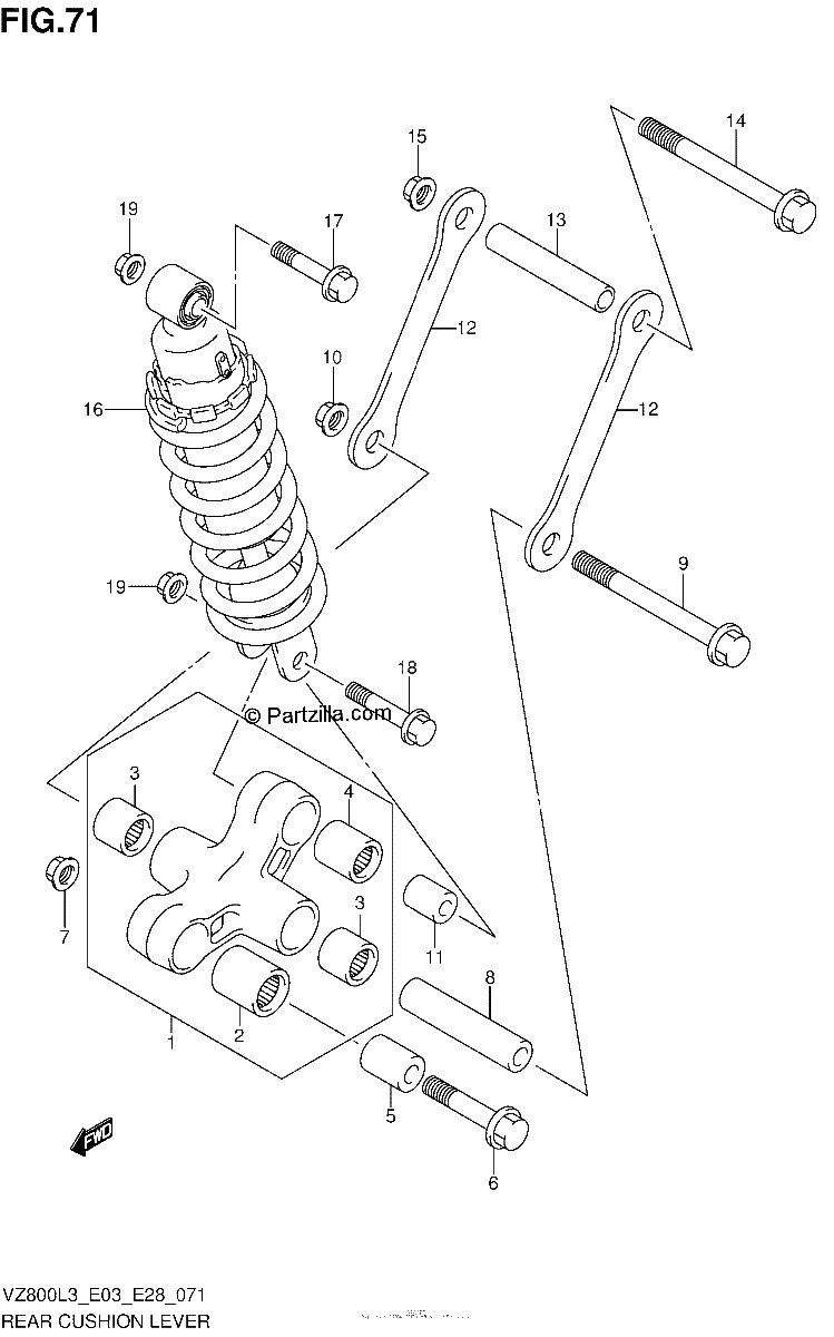 Diagrama de REAR CUSHION LEVER VZ800L3 E33