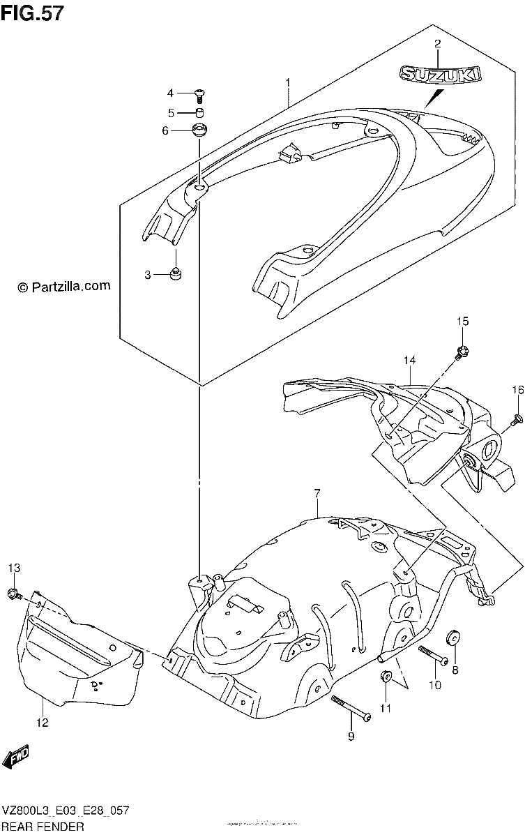 Diagrama de REAR FENDER