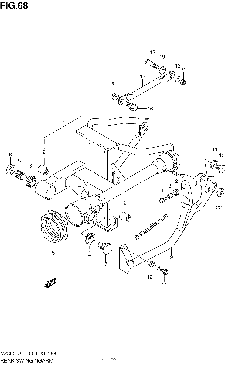 Diagrama de REAR SWINGINGARM