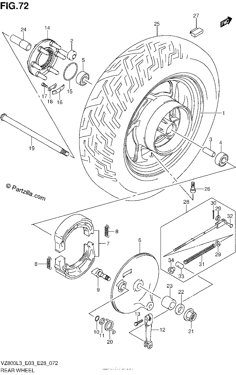 Diagrama de REAR WHEEL