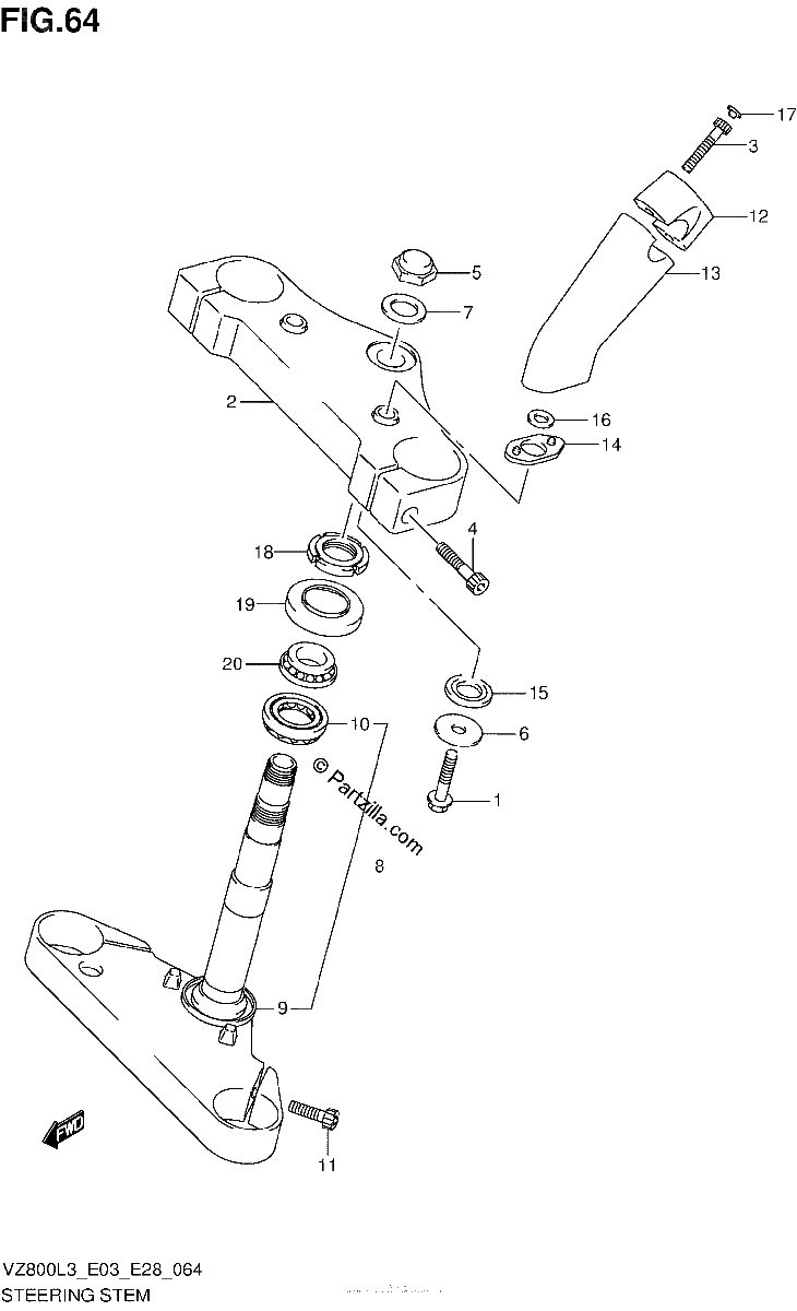 Diagrama de STEERING STEM