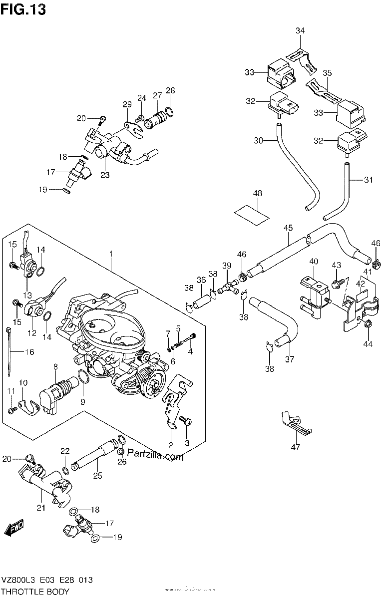 Diagrama de THROTTLE BODY VZ800L3 E33