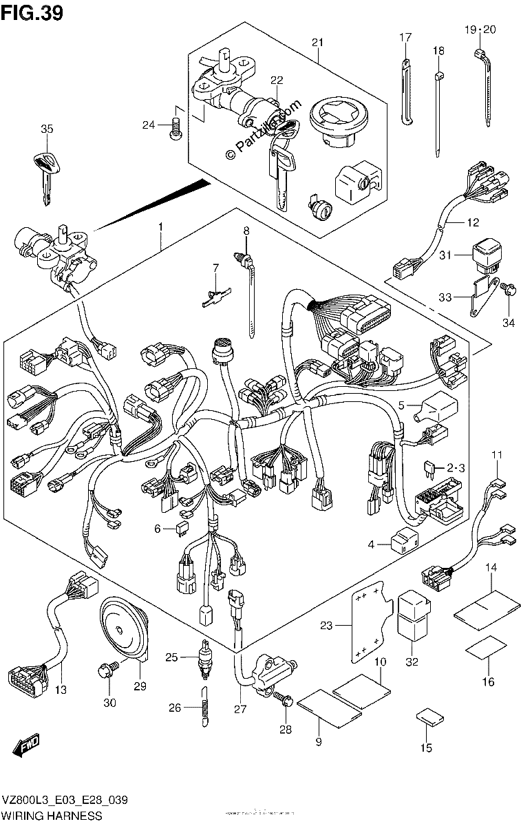 Diagrama de WIRING HARNESS VZ800L3 E03