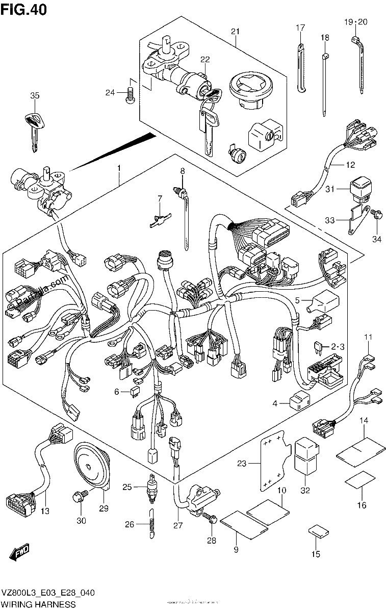 Diagrama de WIRING HARNESS VZ800L3 E28