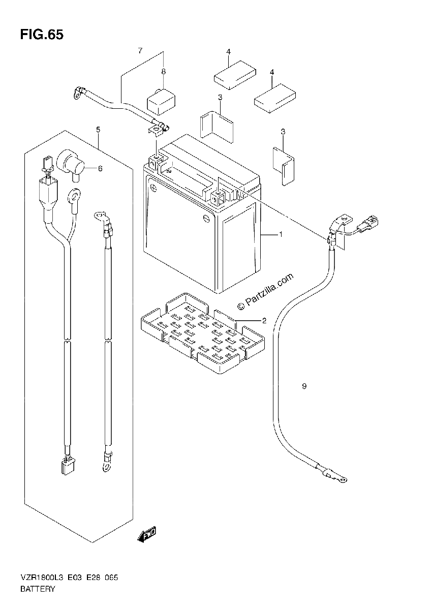 Diagrama de BATTERY VZR1800L3 E28