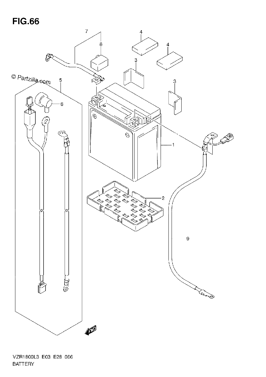 Diagrama de BATTERY VZR1800L3 E33