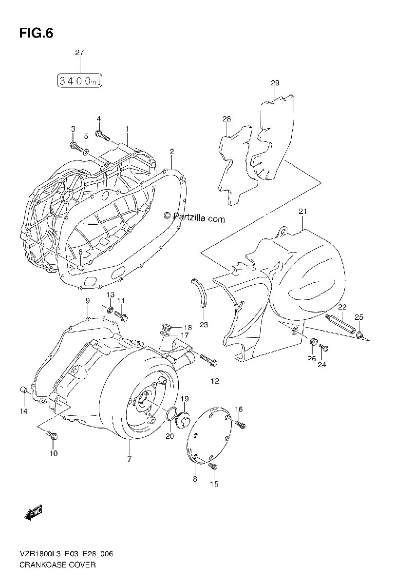 Diagrama de CRANKCASE COVER