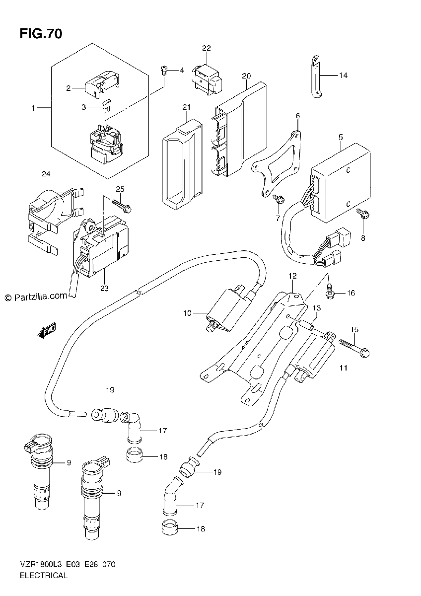 Diagrama de ELECTRICAL VZR1800L3 E03