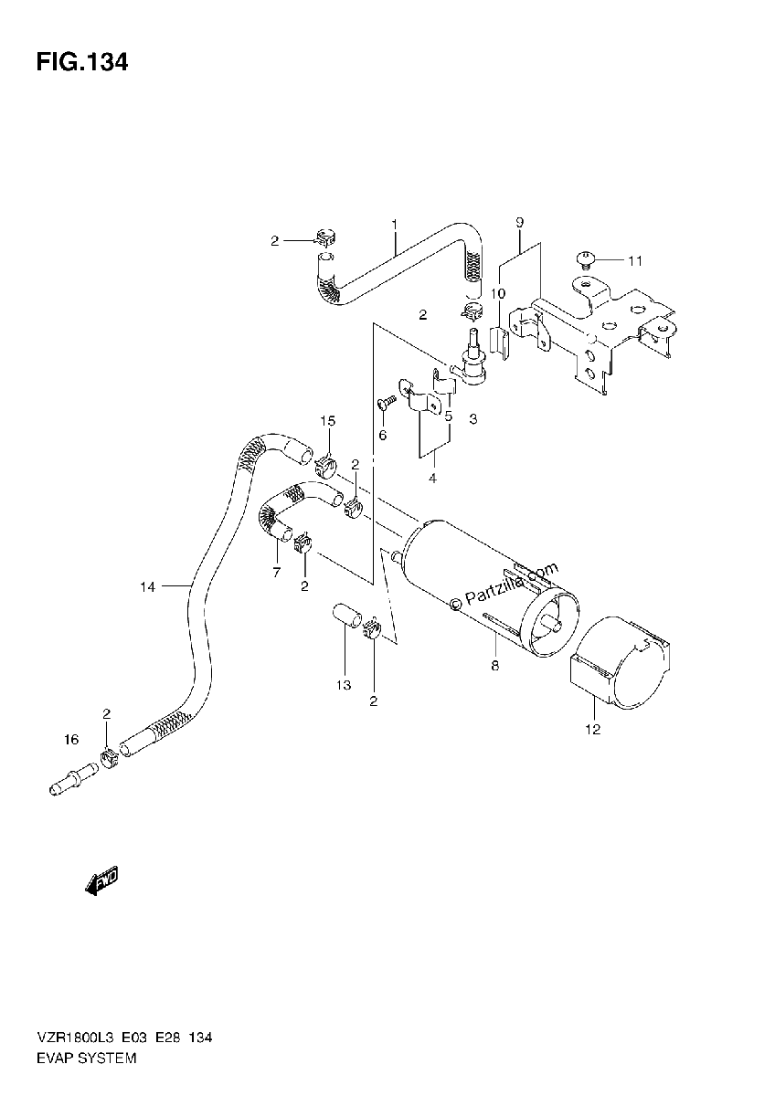 Diagrama de EVAP SYSTEM VZR1800L3 E33