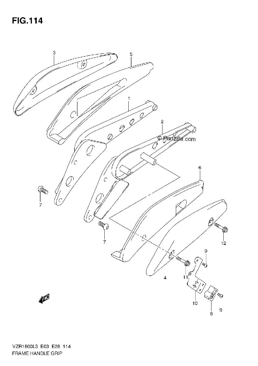 Diagrama de FRAME HANDLE GRIP VZR1800L3 E03