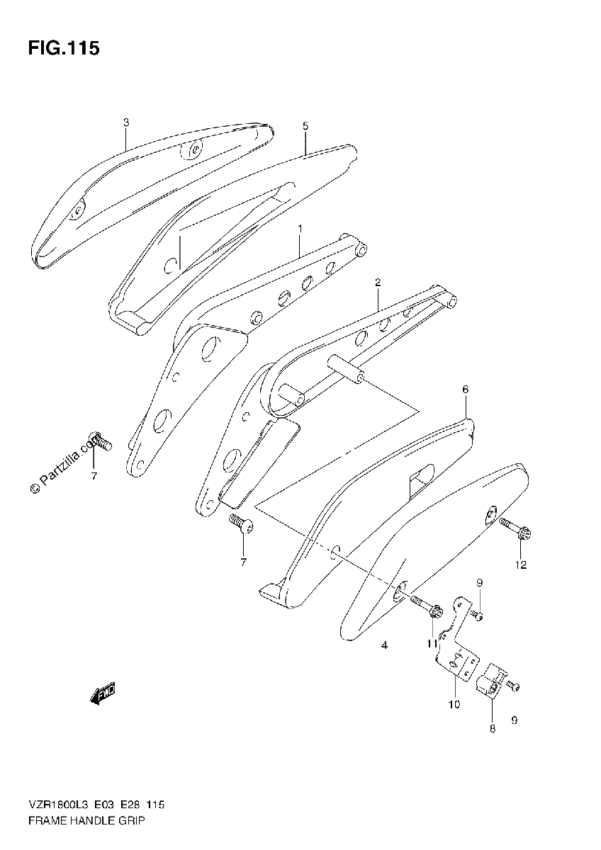 Diagrama de FRAME HANDLE GRIP VZR1800L3 E28