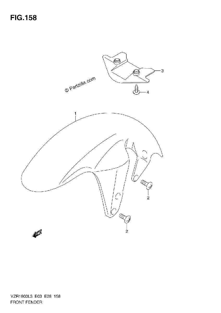Diagrama de FRONT FENDER VZR1800L3 E33