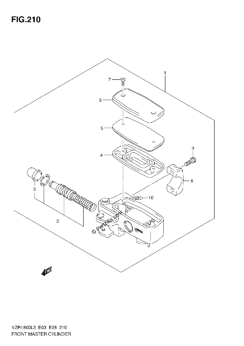 Diagrama de FRONT MASTER CYLINDER VZR1800L3 E03
