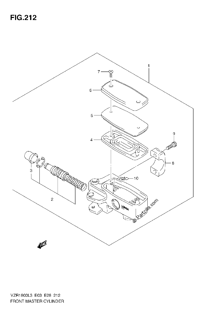 Diagrama de FRONT MASTER CYLINDER VZR1800L3 E33