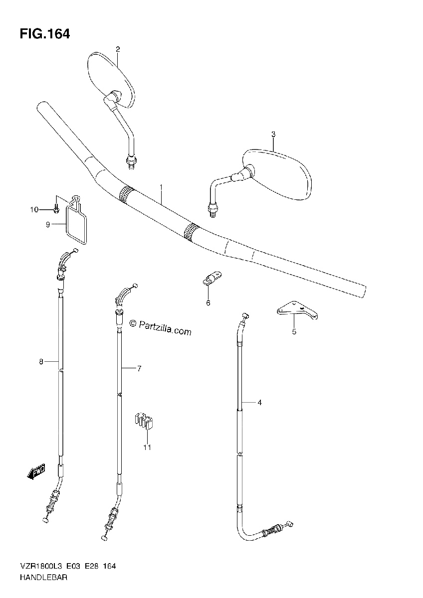 Diagrama de HANDLEBAR VZR1800L3 E33