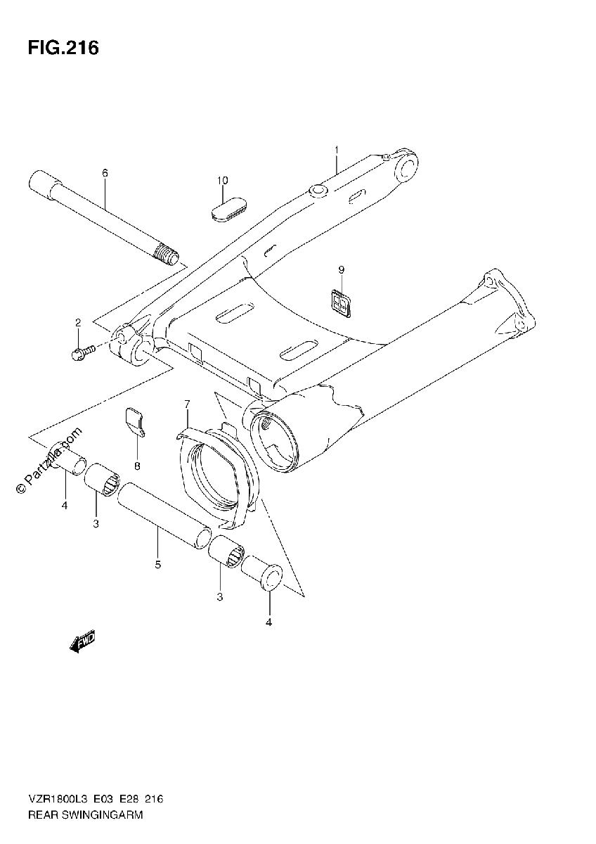 Diagrama de REAR SWINGINGARM