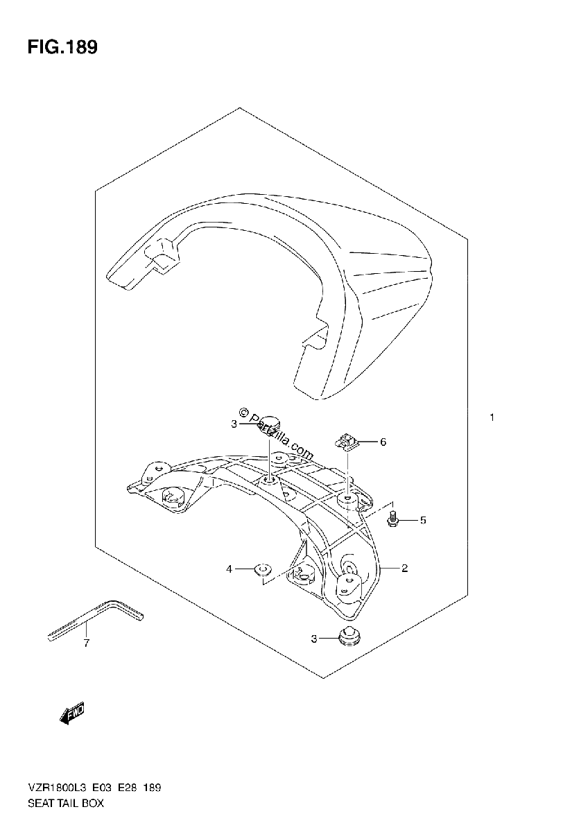Diagrama de SEAT TAIL BOX VZR1800L3 E03