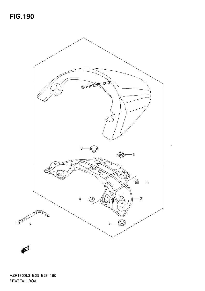 Diagrama de SEAT TAIL BOX VZR1800L3 E28