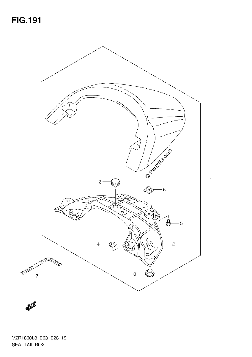 Diagrama de SEAT TAIL BOX VZR1800L3 E33