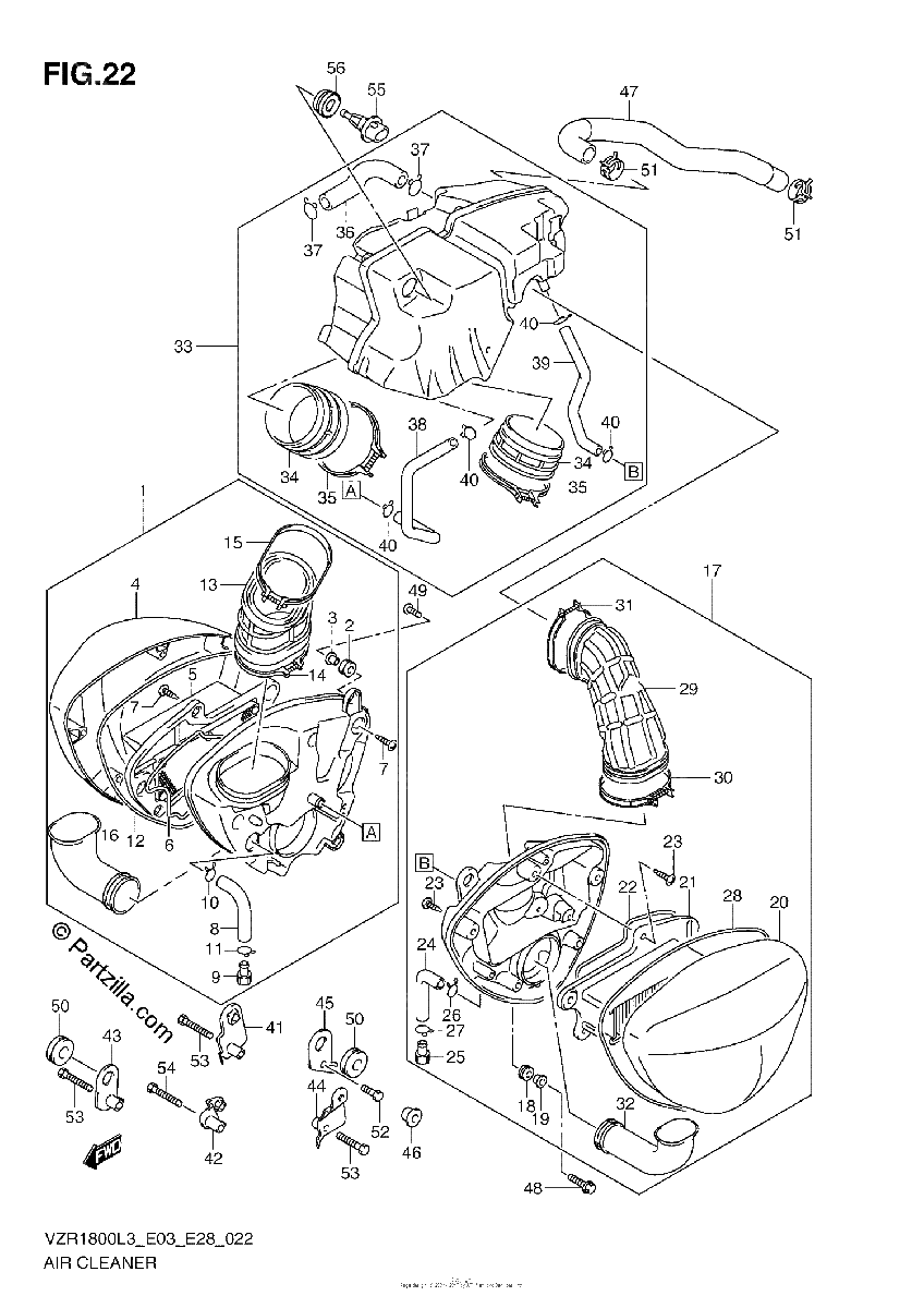 Diagrama de AIR CLEANER VZR1800ZL3 E03