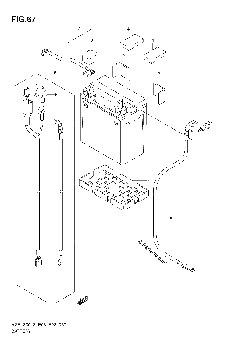 Diagrama de BATTERY VZR1800ZL3 E03