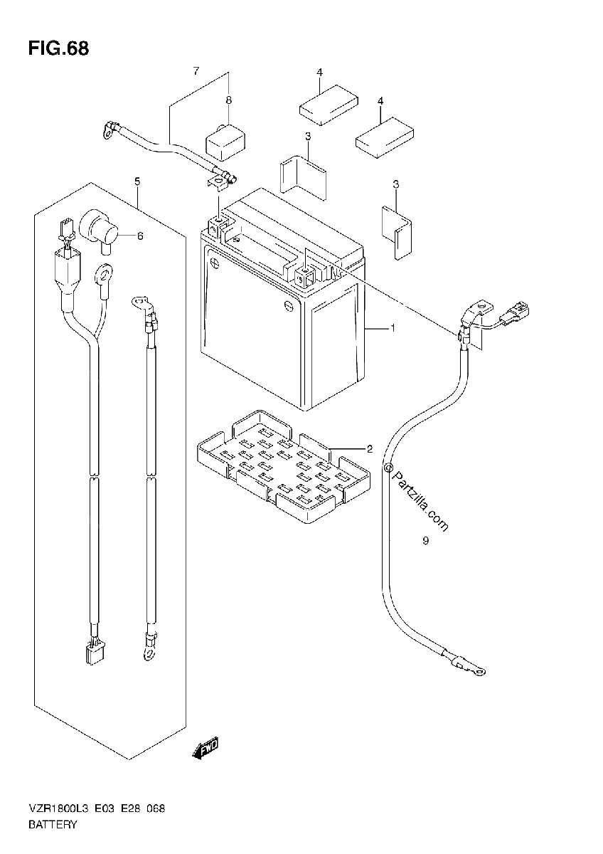 Diagrama de BATTERY VZR1800ZL3 E28