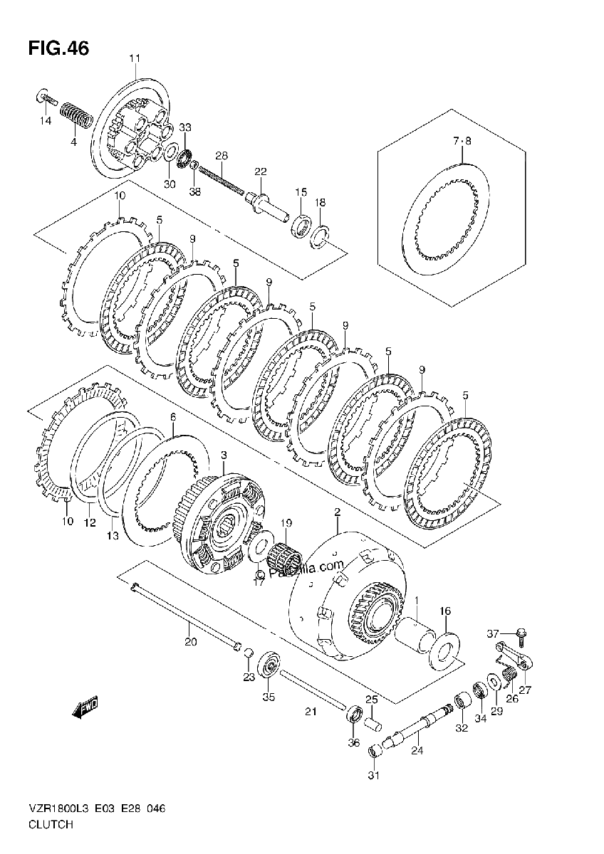 Diagrama de CLUTCH VZR1800ZL3 E28
