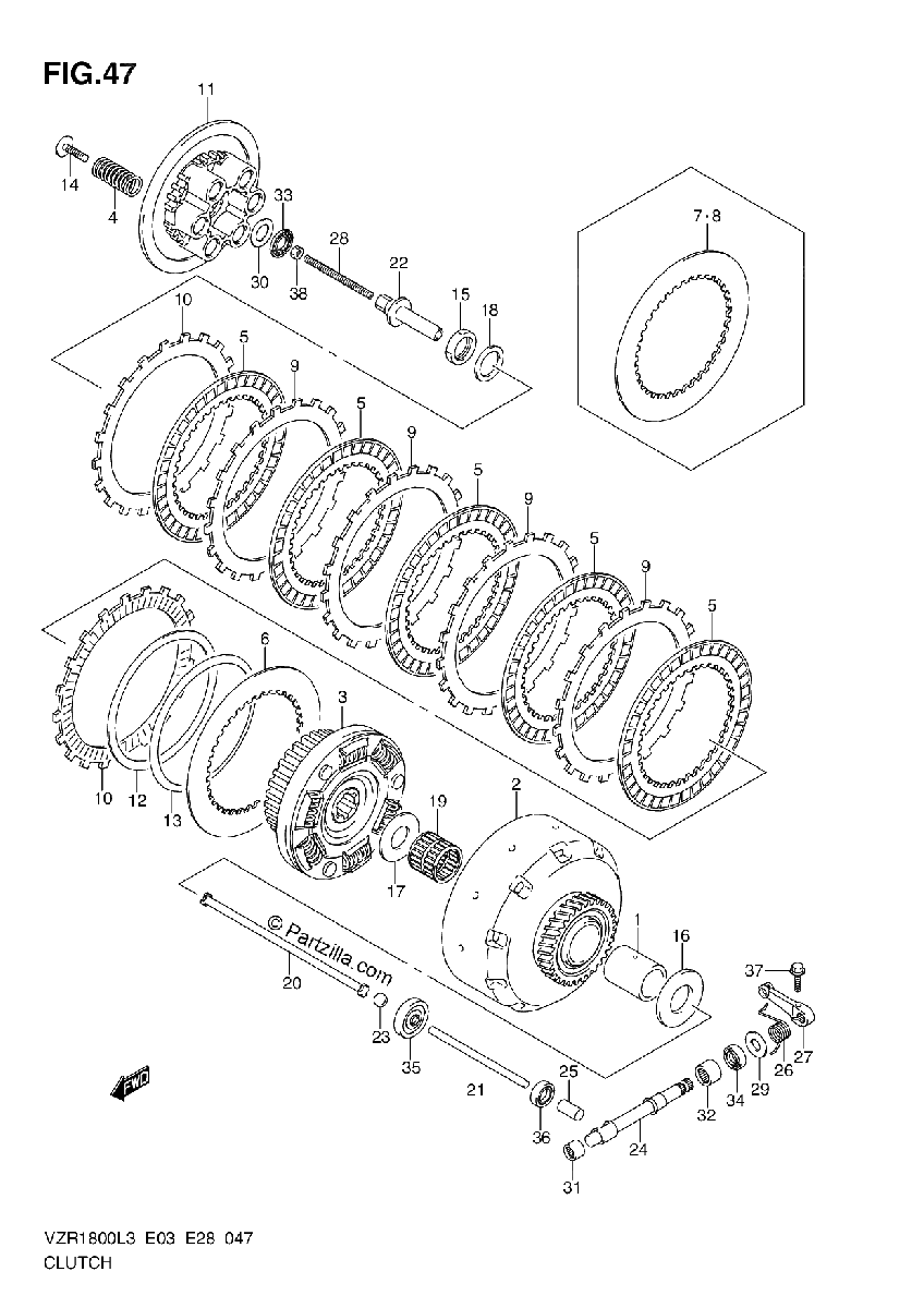 Diagrama de CLUTCH VZR1800ZL3 E33
