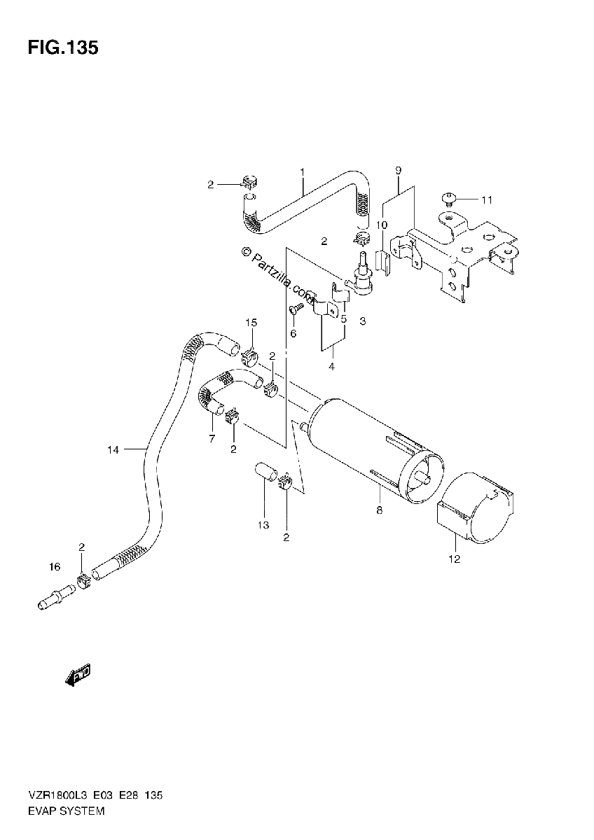 Diagrama de EVAP SYSTEM VZR1800ZL3 E33
