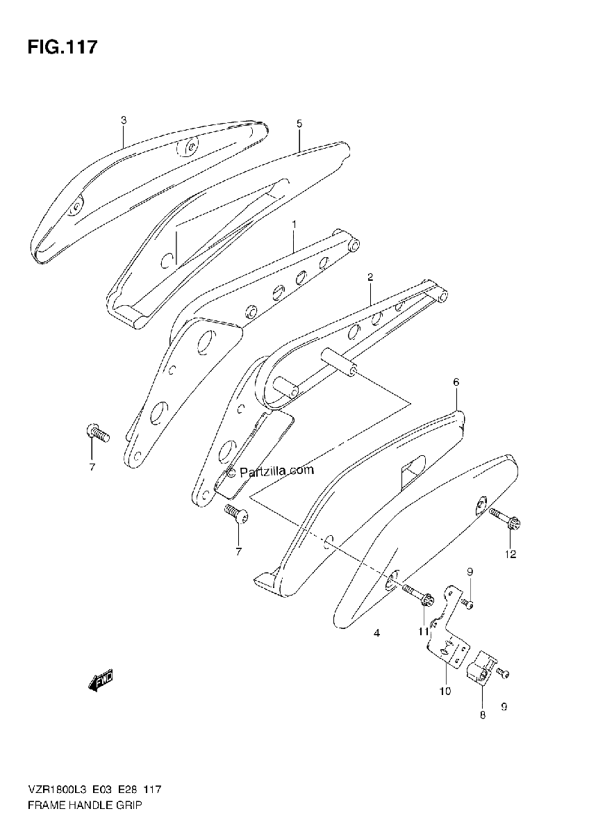 Diagrama de FRAME HANDLE GRIP VZR1800ZL3 E03