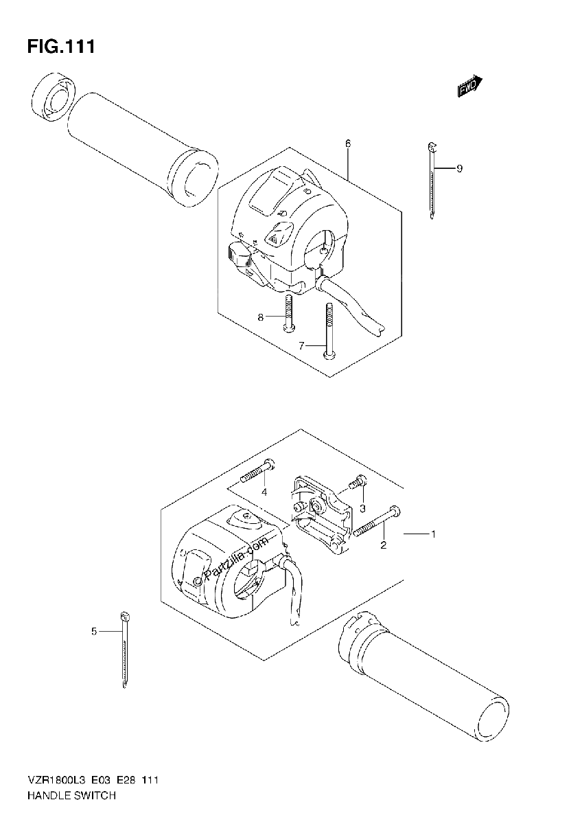 Diagrama de HANDLE SWITCH VZR1800ZL3 E33