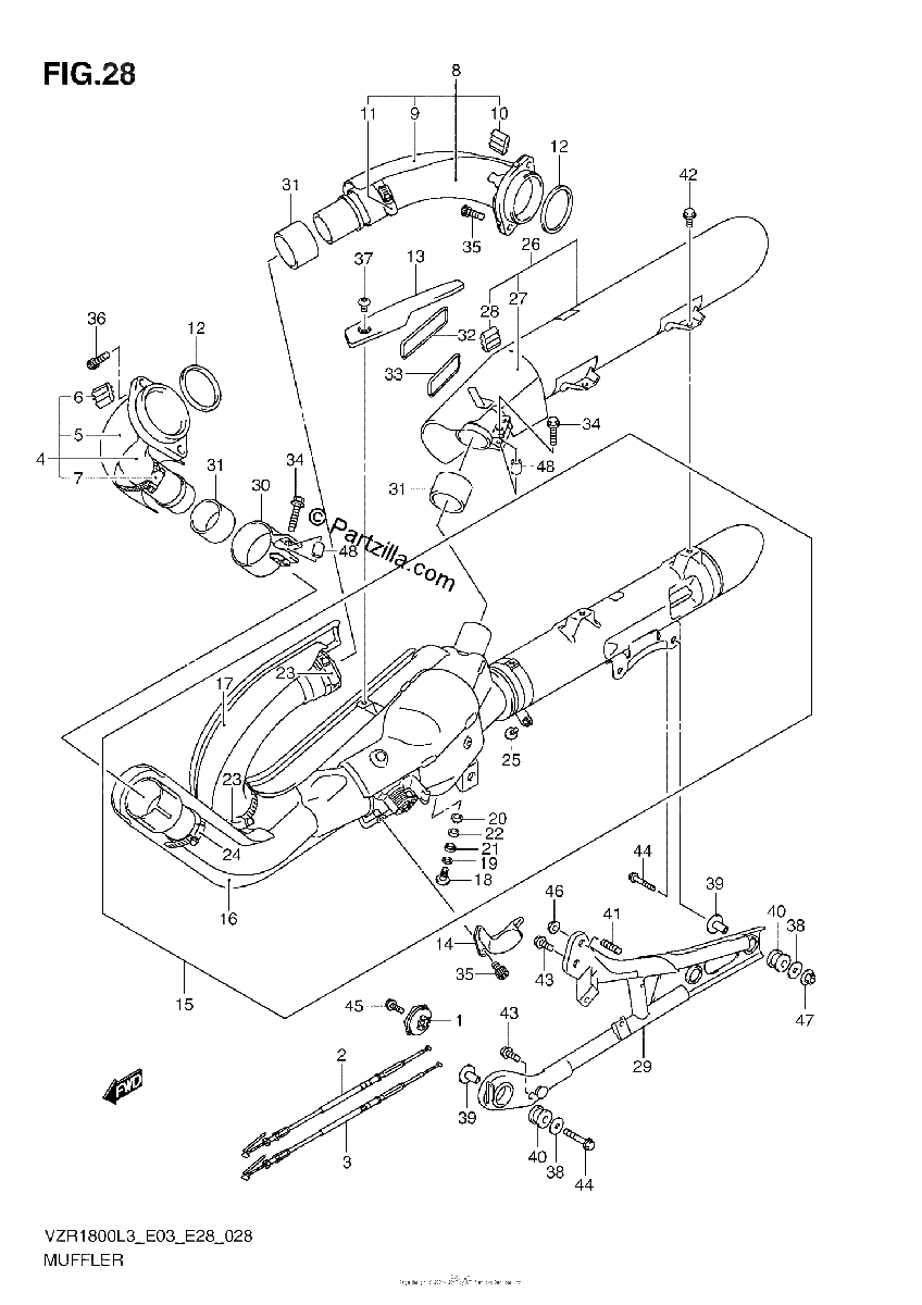 Diagrama de MUFFLER VZR1800ZL3 E03