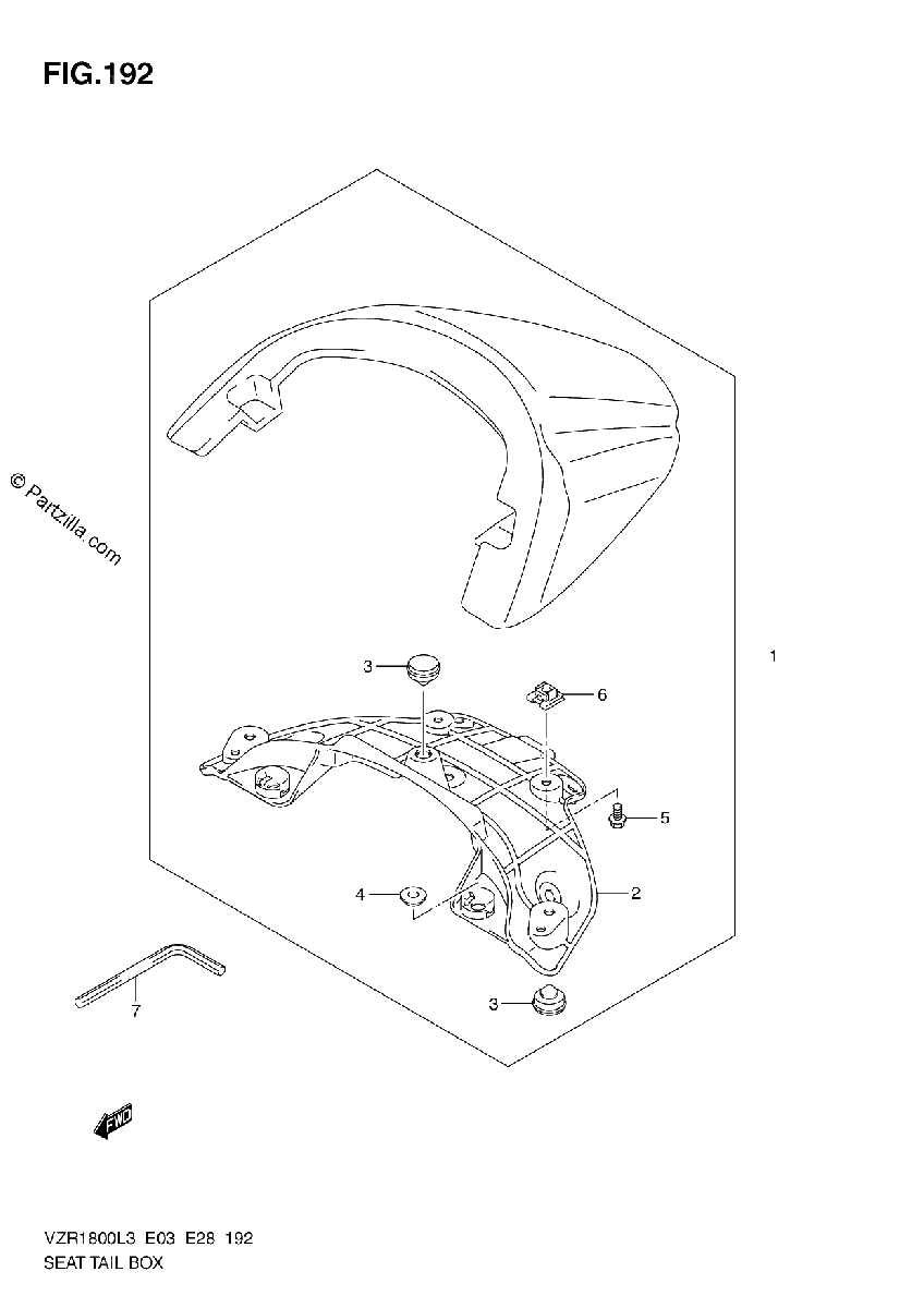 Diagrama de SEAT TAIL BOX VZR1800ZL3 E03
