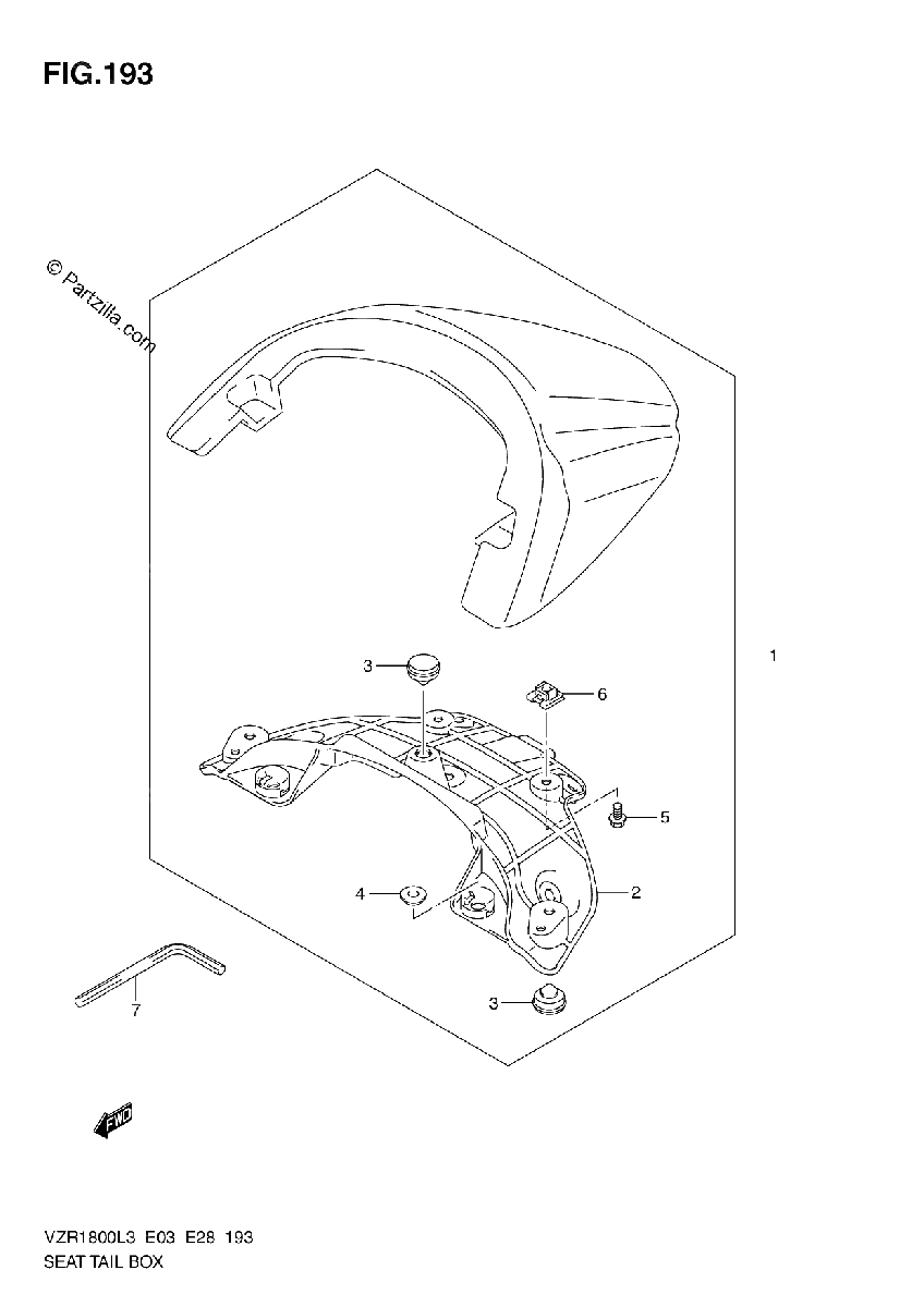 Diagrama de SEAT TAIL BOX VZR1800ZL3 E28
