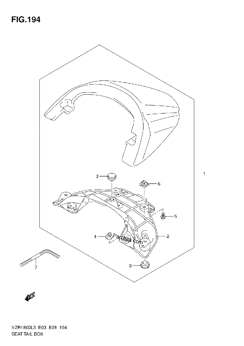 Diagrama de SEAT TAIL BOX VZR1800ZL3 E33