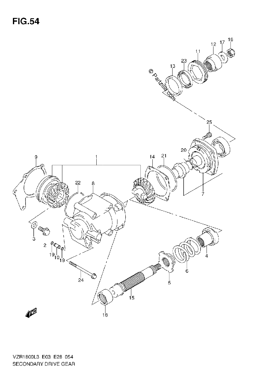 Diagrama de SECONDARY DRIVE GEAR