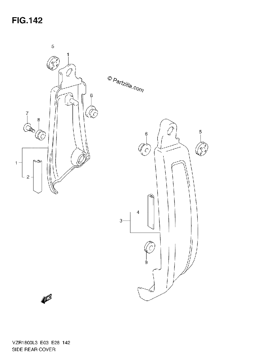 Diagrama de SIDE REAR COVER