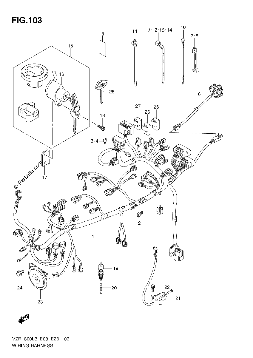 Diagrama de WIRING HARNESS VZR1800ZL3 E03