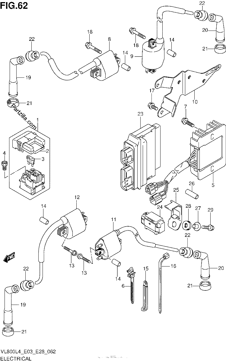 Diagrama de ELECTRICAL VL800L4 E33