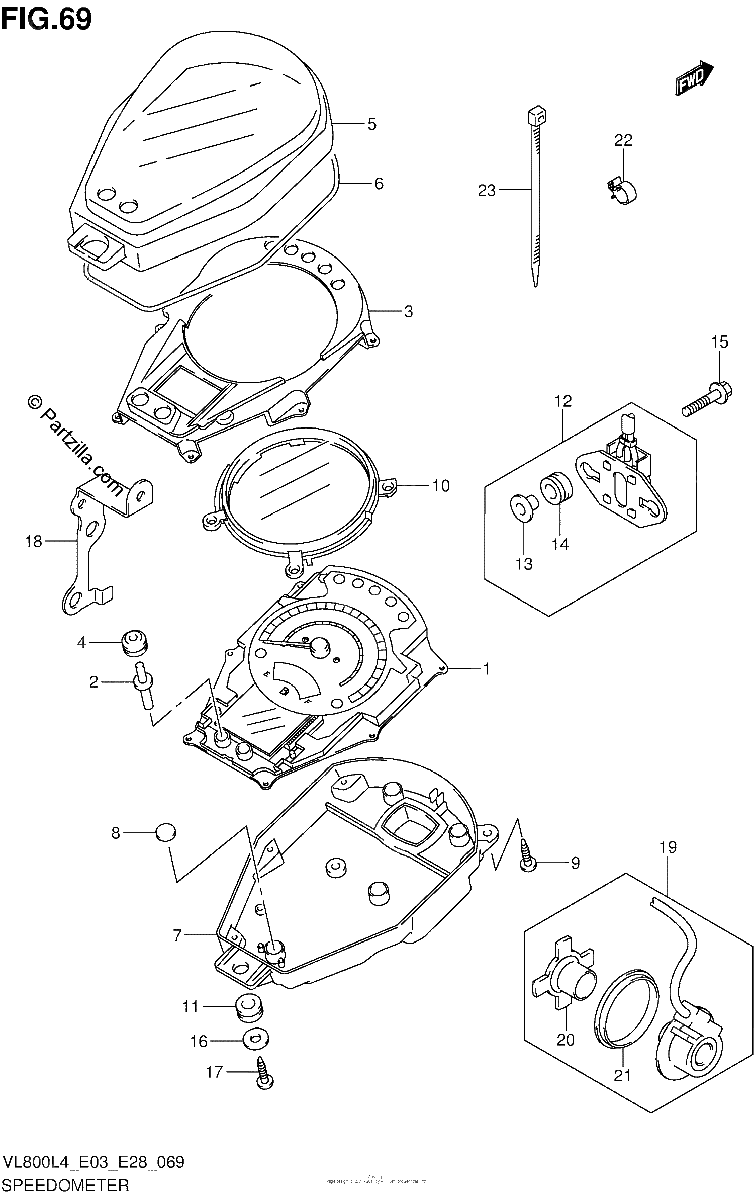 Diagrama de SPEEDOMETER VL800L4 E03
