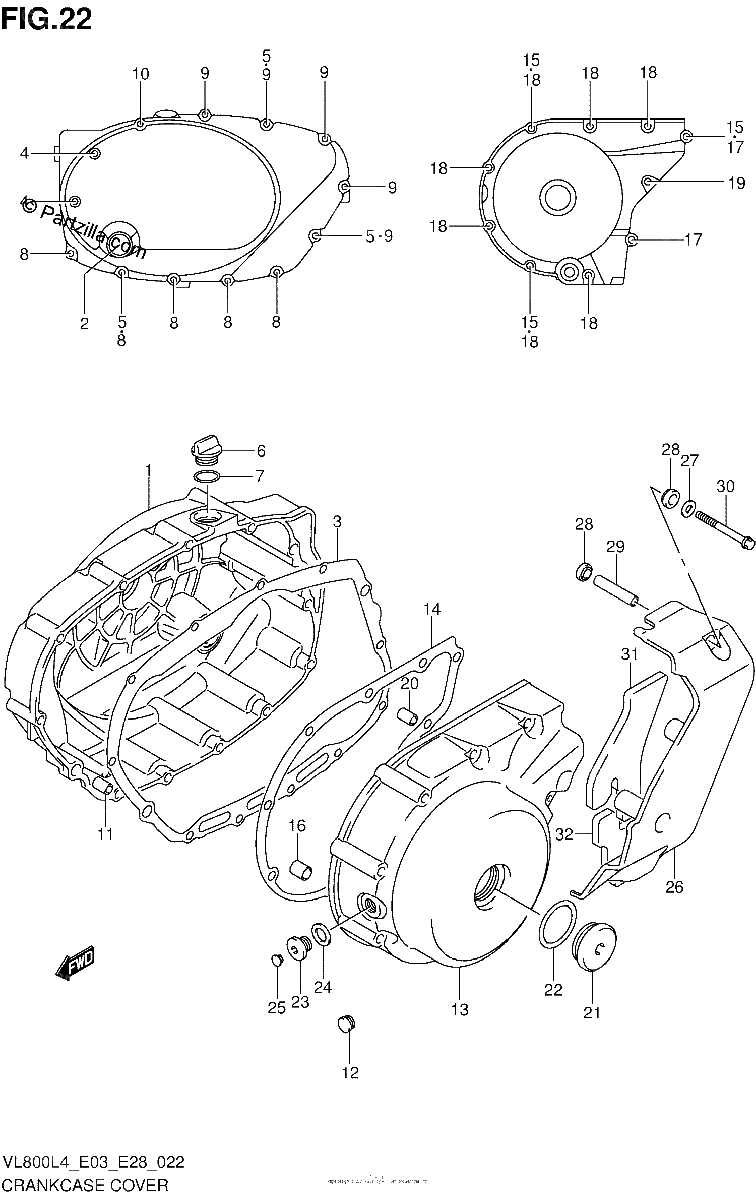 Diagrama de CRANKCASE COVER