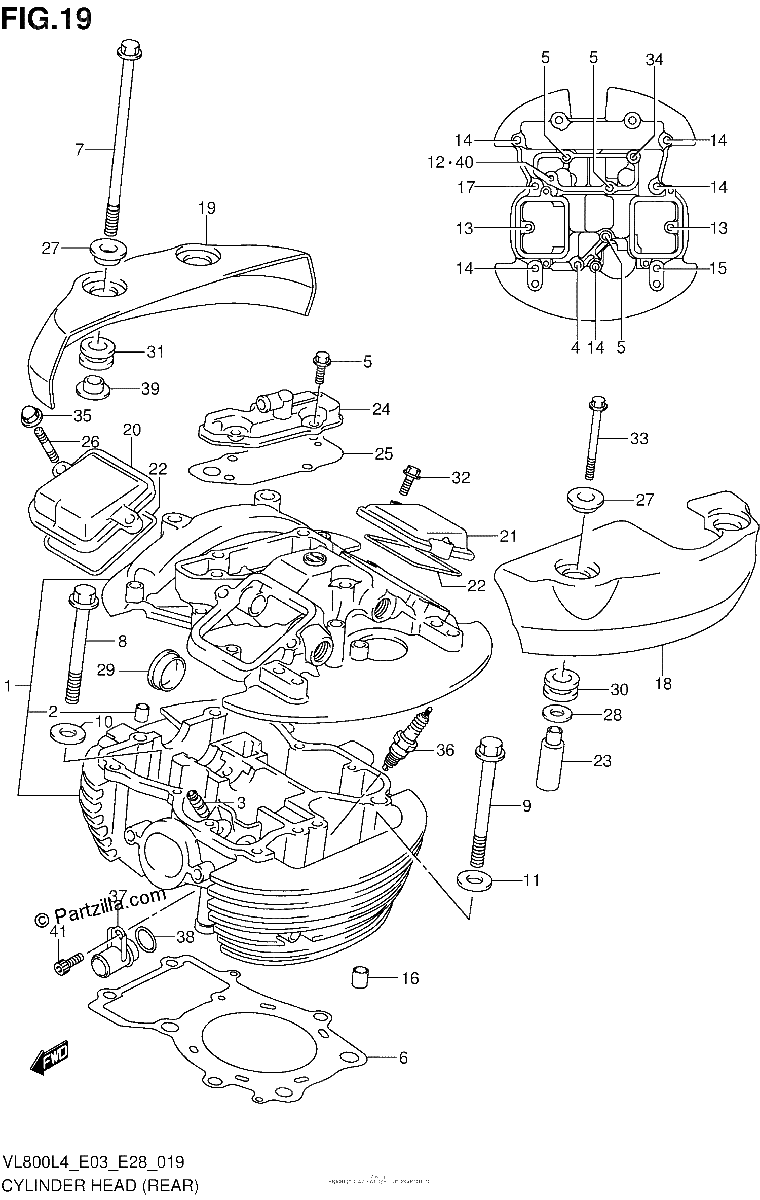 Diagrama de CYLINDER HEAD REAR VL800TL4 E33