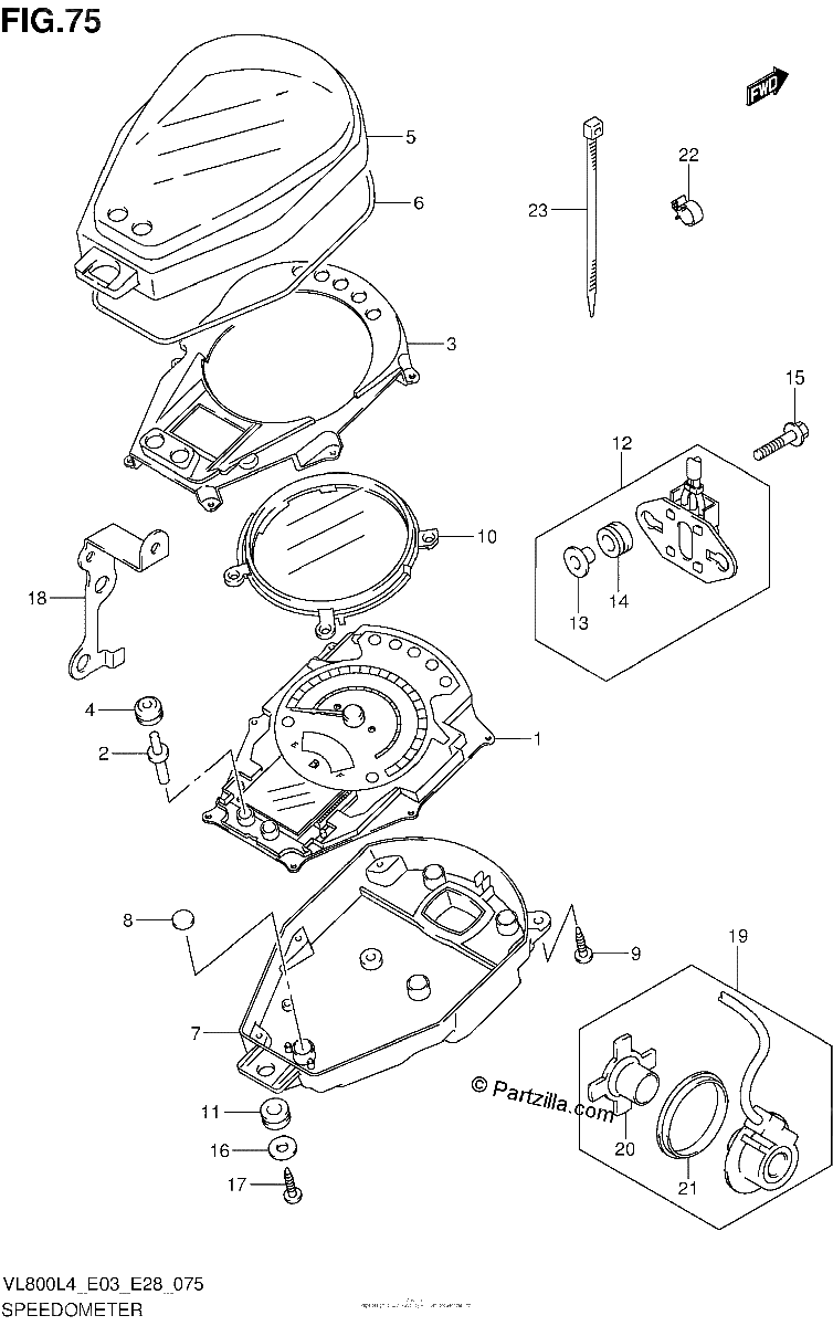 Diagrama de SPEEDOMETER VL800TL4 E03