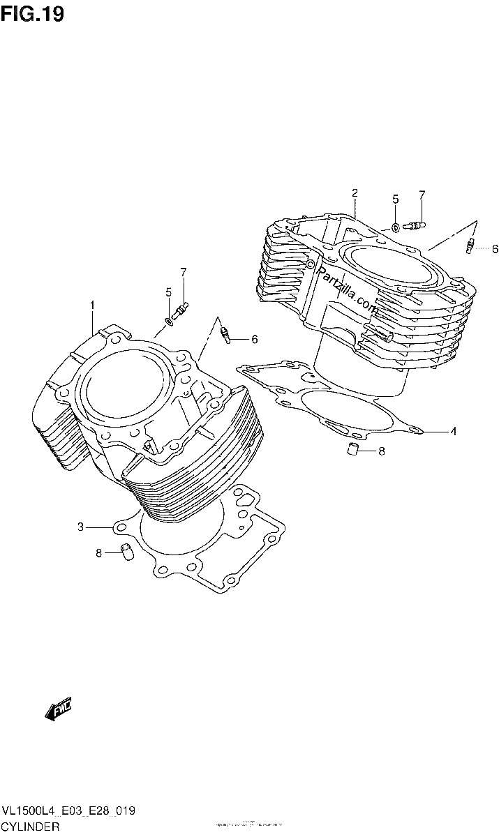 Diagrama de CYLINDER VL1500BL4 E33