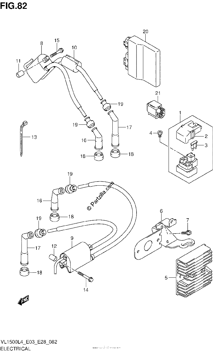 Diagrama de ELECTRICAL VL1500BL4 E28