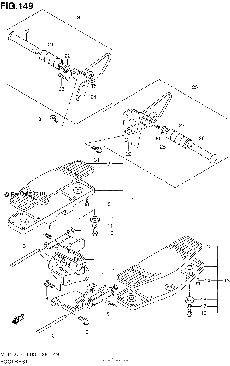 Diagrama de FOOTREST VL1500BL4 E03