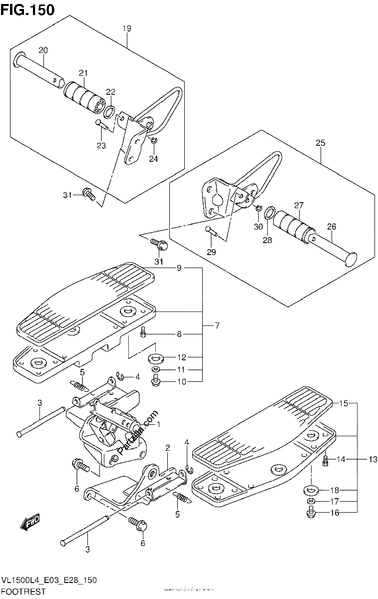 Diagrama de FOOTREST VL1500BL4 E28