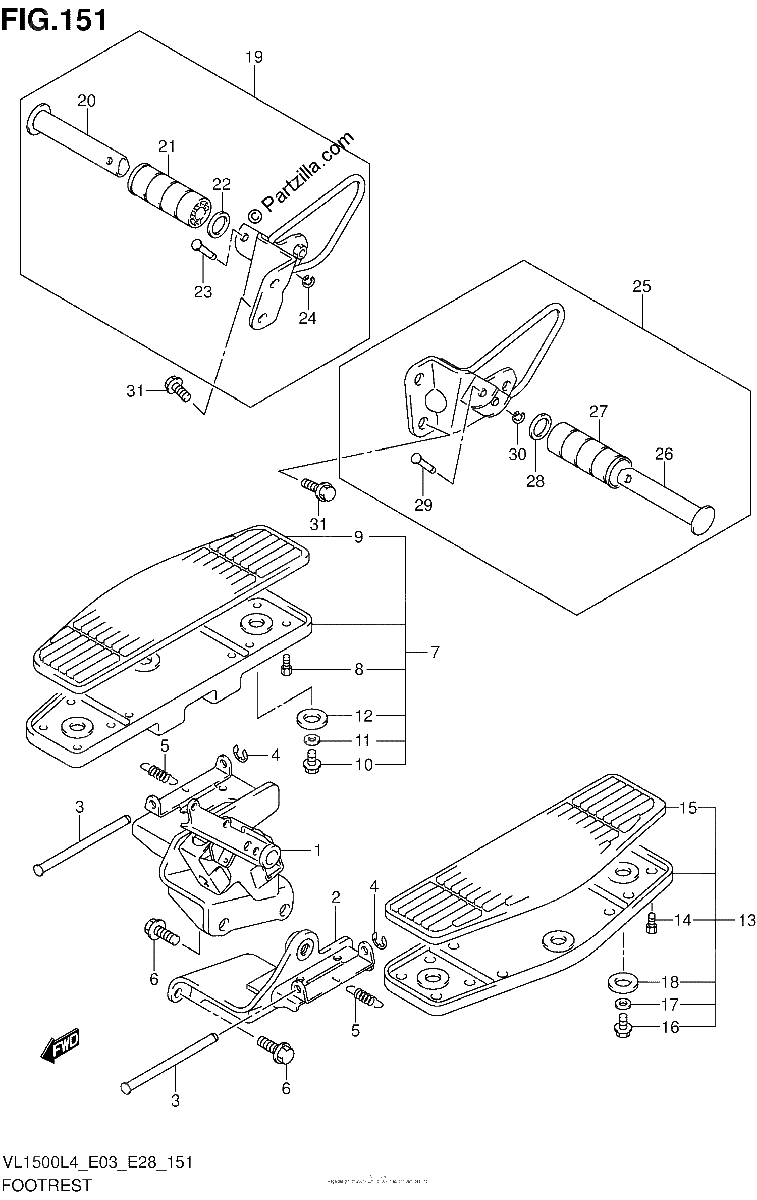 Diagrama de FOOTREST VL1500BL4 E33