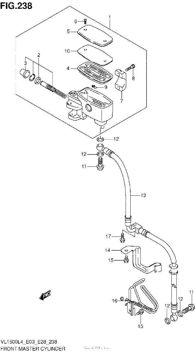 Diagrama de FRONT MASTER CYLINDER VL1500BL4 E28